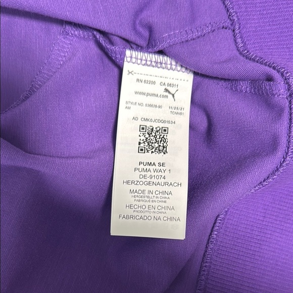 Puma Dua Lipa Collaboration Purple and Black Crop Track Suit Jacket Size Medium - Picture 10 of 10